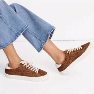 Madewell Women’s Sidewalk Sneakers in Spot Dot Calf Hair Low Top Size 8.5